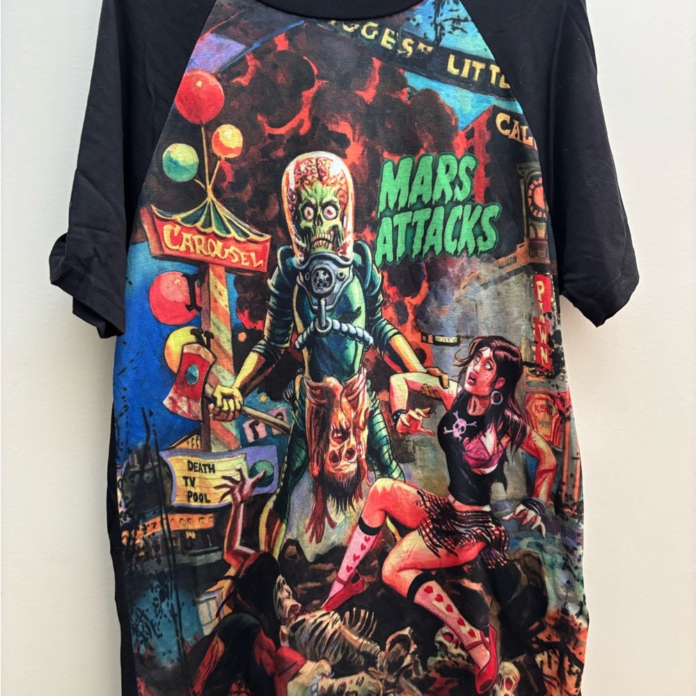 Mars Attacks Graphic Tee - Black and Multicolor